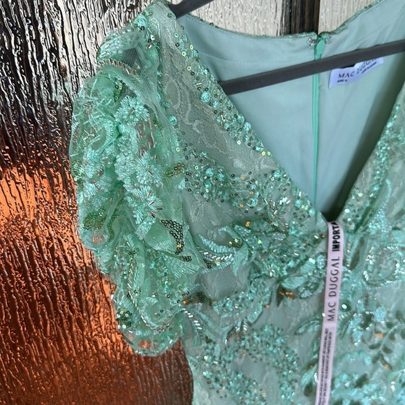 Mac Duggal 68266 Sheer Skirt Puff Sleeve Dress size 6 NWT - Picture 10 of 14